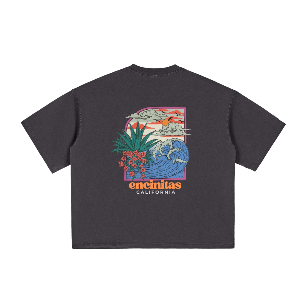 Encinitas postcard boxy tee