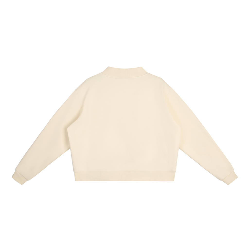 Essential Fleece Mock-Neck Crewneck Apricot