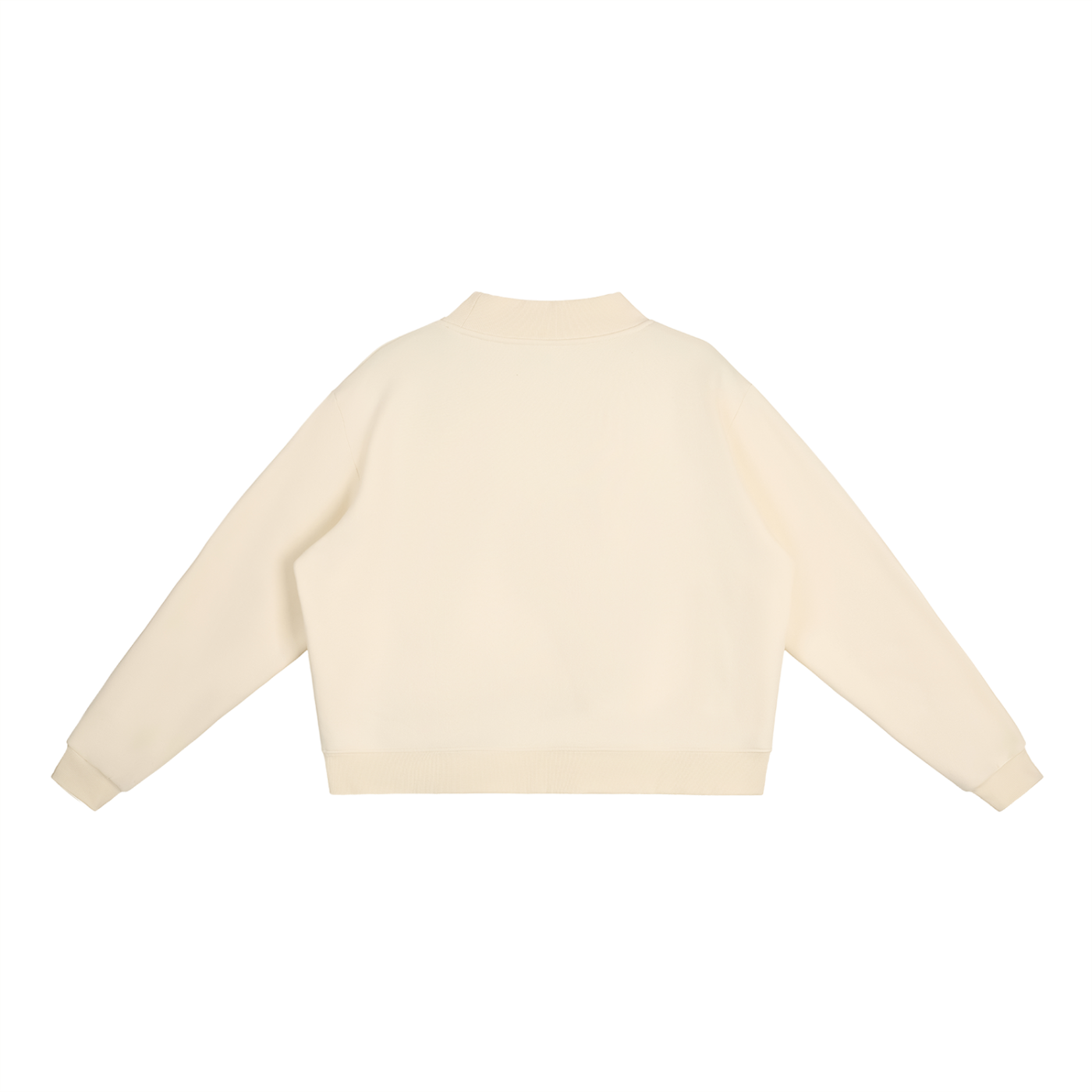 Essential Fleece Mock-Neck Crewneck Apricot