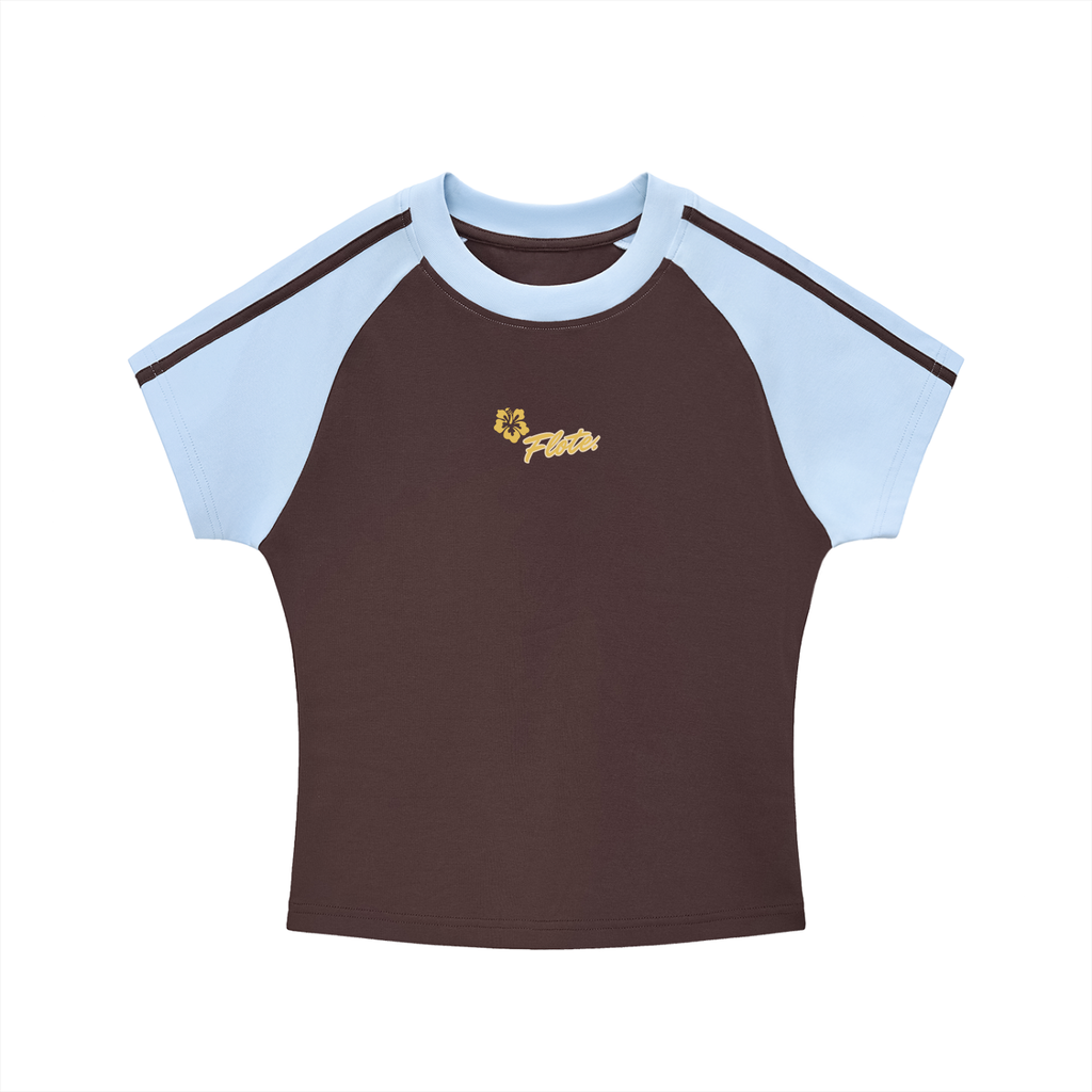 Retro Hibiscus Raglan Tee