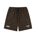 Unisex Heavyweight Leopard Drawstring Shorts