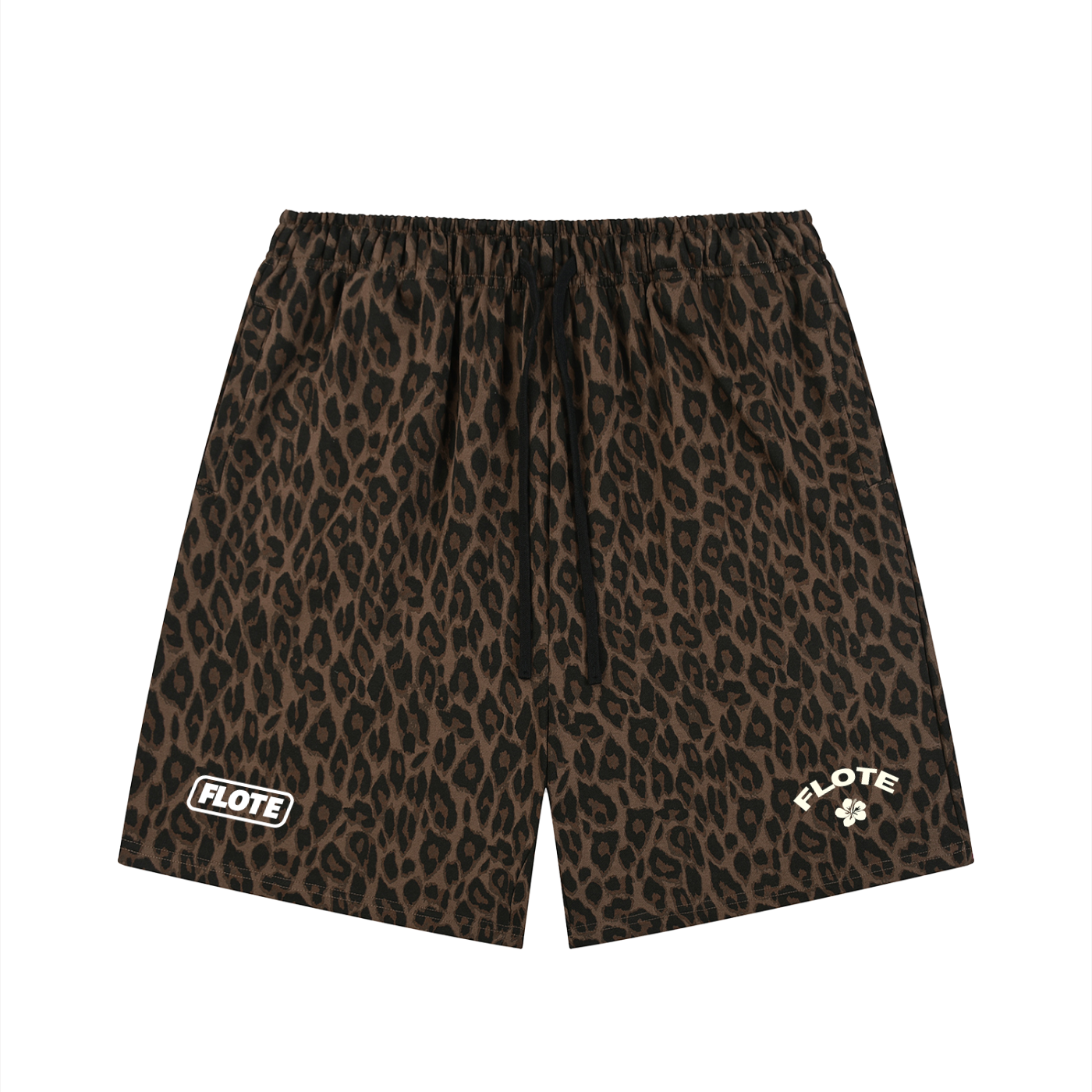 Unisex Heavyweight Leopard Drawstring Shorts