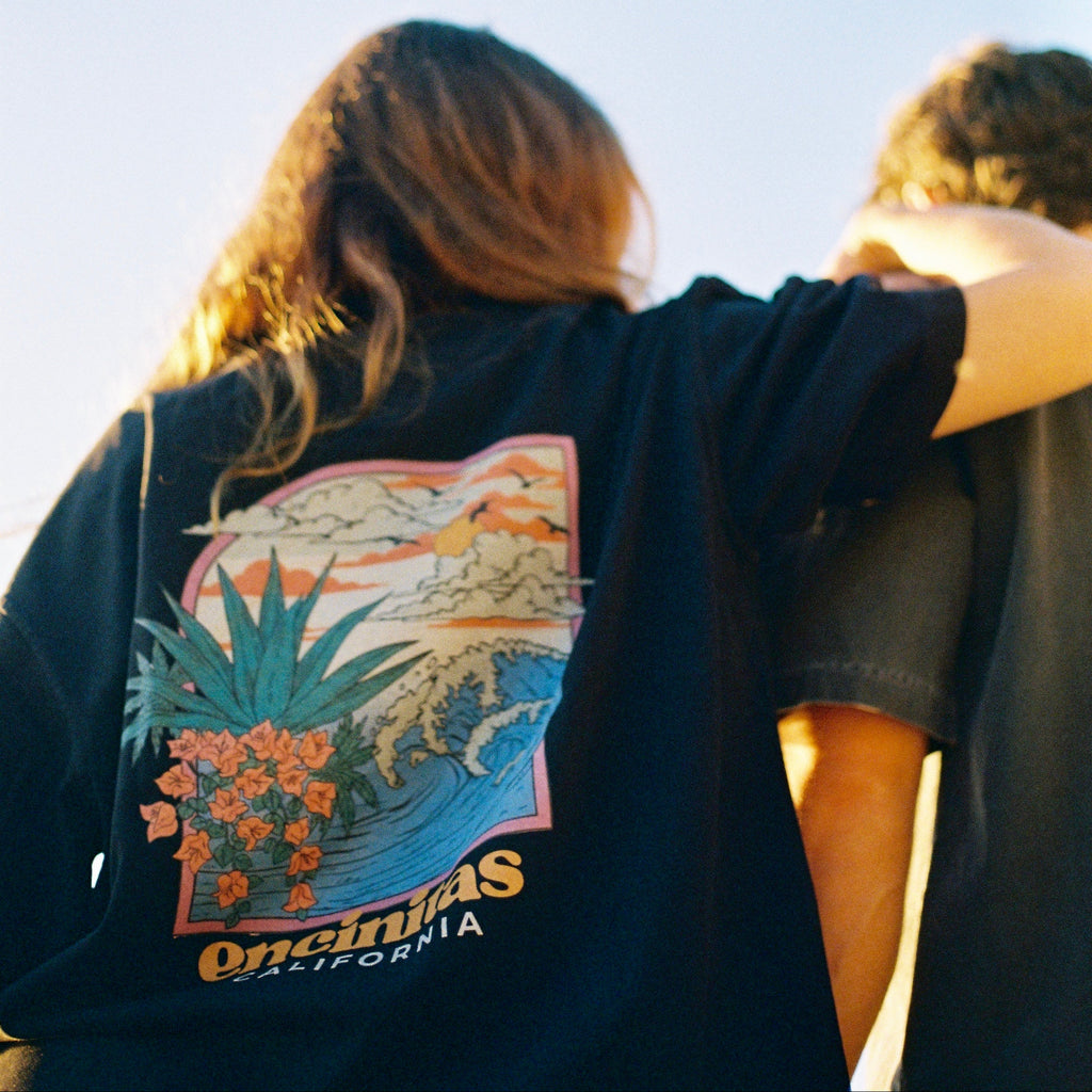 Encinitas postcard boxy tee