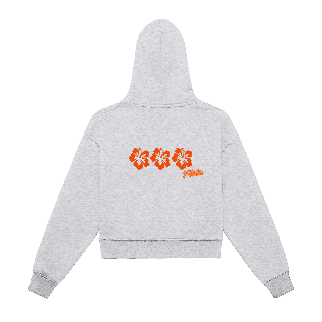 Retro Hibiscus Cropped Hoodie