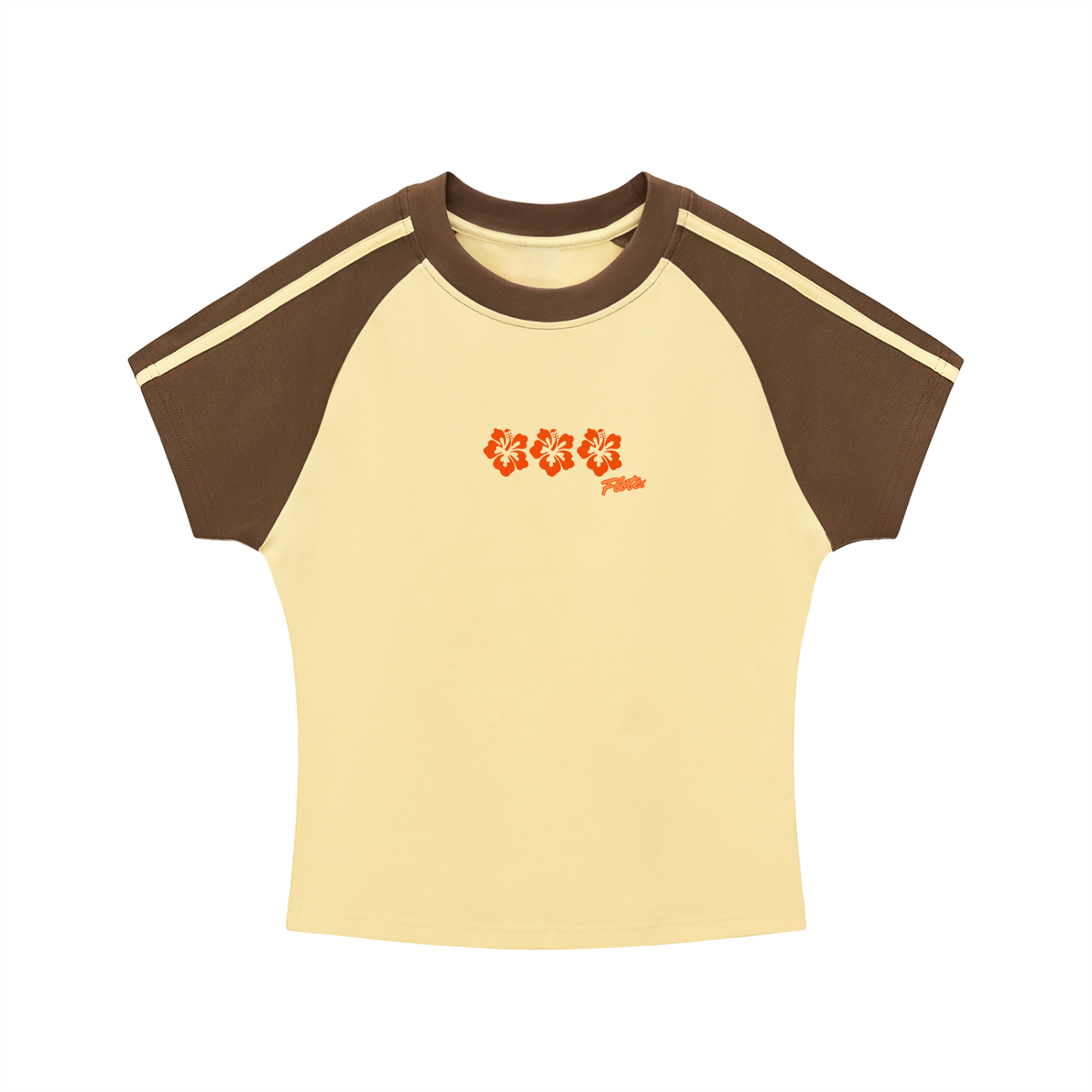 Retro Hibiscus Raglan Tee