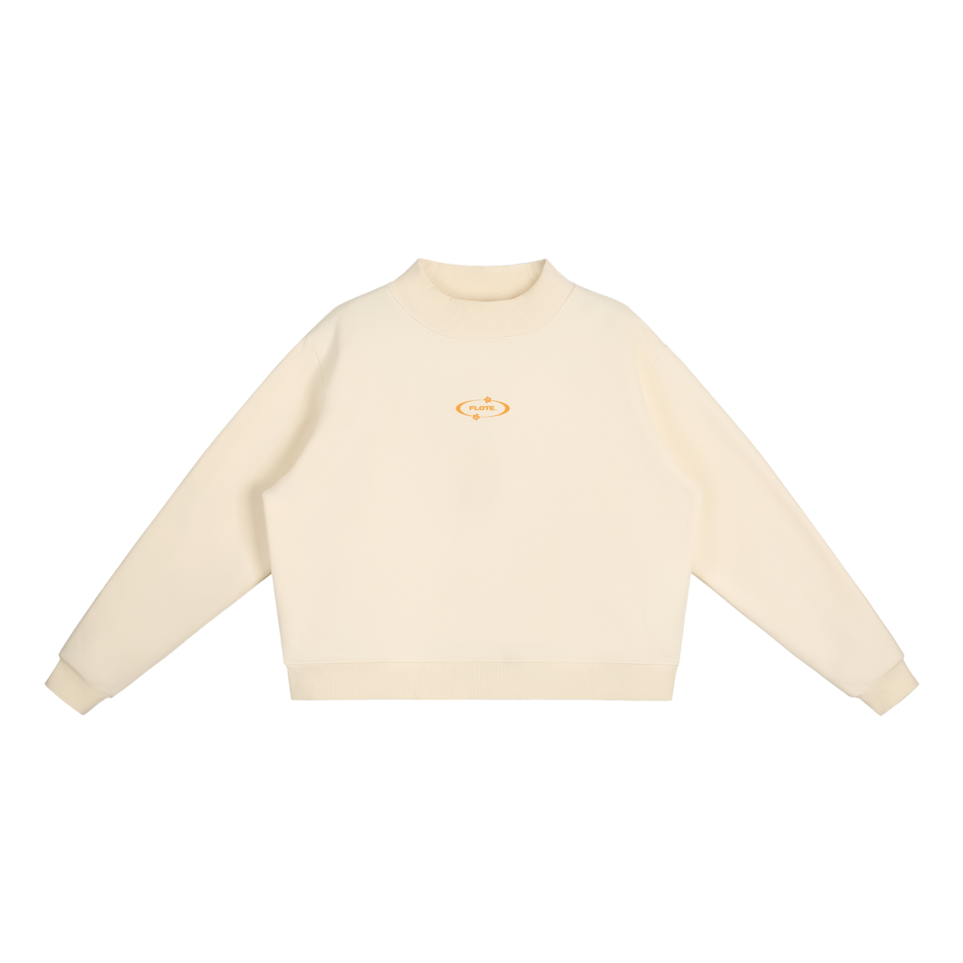 Essential Fleece Mock-Neck Crewneck Apricot