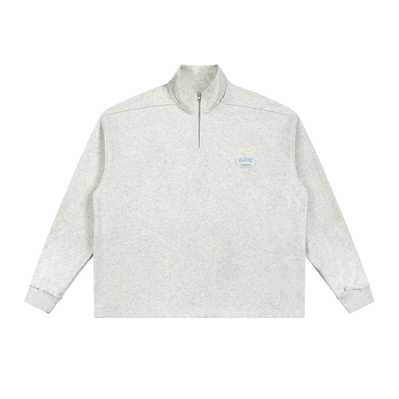 Half-Zip Rolled Edge Fleece Sweatshirt