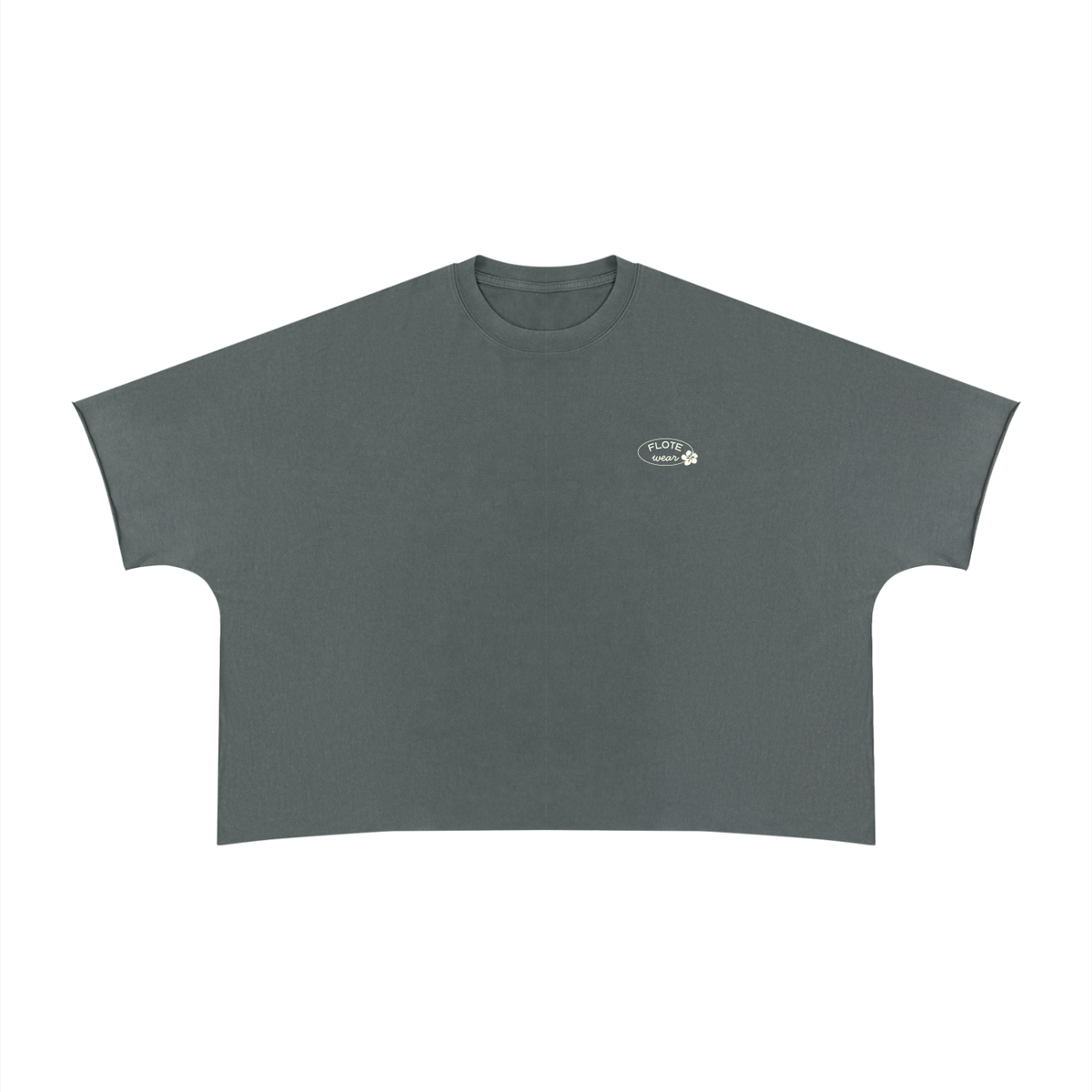 Hibiscus Boxy Raw Edge Tee