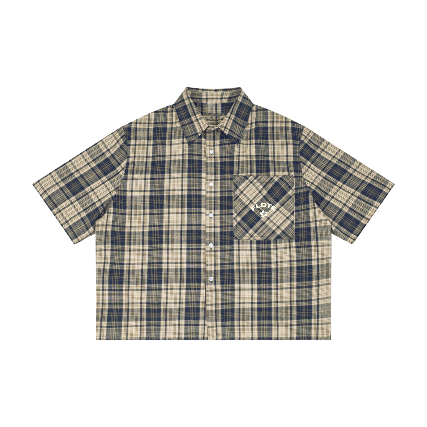 Unisex Plaid Boxy Short Sleeve Shirt