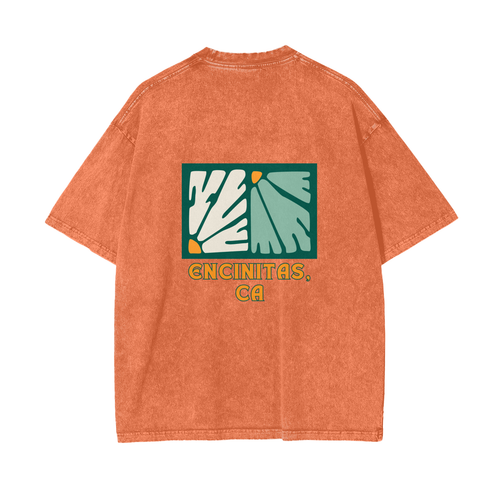 Encinitas Flowers Tee Orange